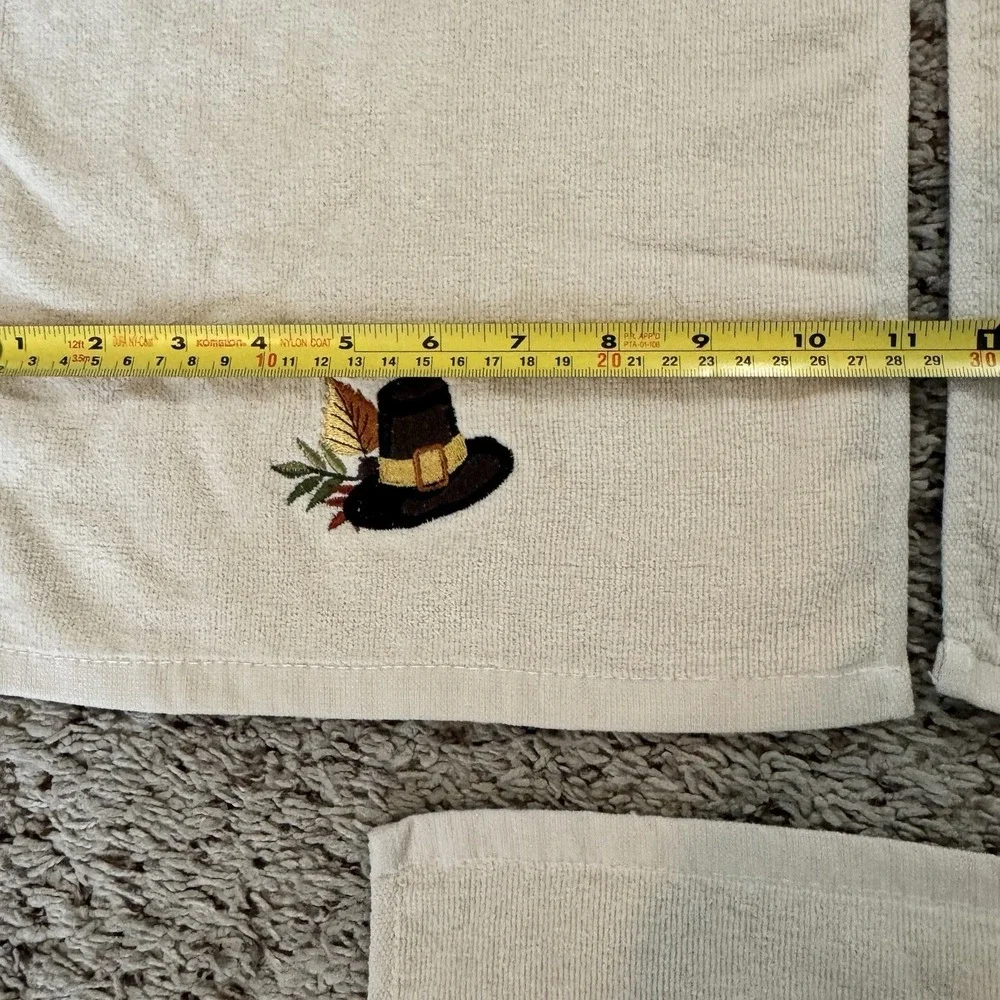 Avanti‎ Thanksgiving Hand Towels Embroidered Cotton Set of 3